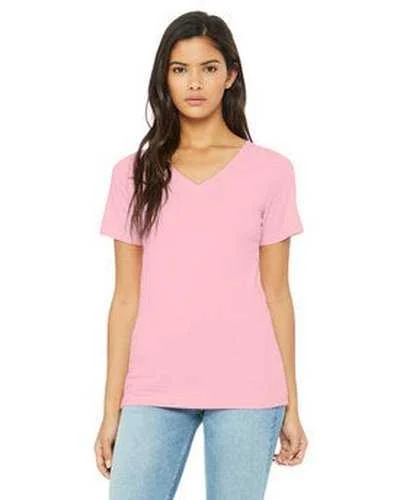 Bella + Canvas 6405 Ladies' Relaxed Jersey V-Neck T-Shirt - Pink