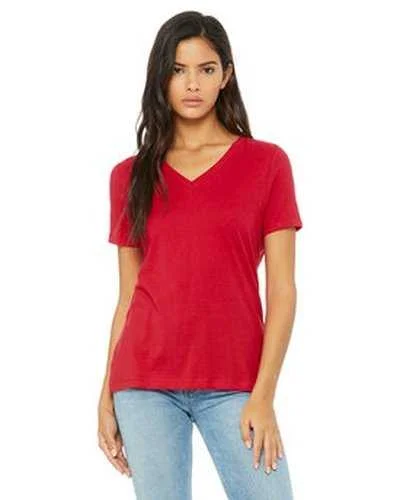 Bella + Canvas 6405 Ladies' Relaxed Jersey V-Neck T-Shirt - Red