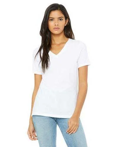 Bella + Canvas 6405 Ladies' Relaxed Jersey V-Neck T-Shirt - White