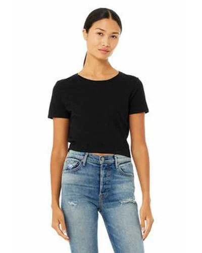 Bella + Canvas 6681 Ladies' Poly-Cotton Crop T-Shirt - Black