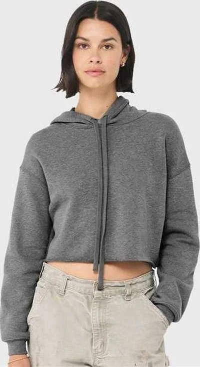 Bella + Canvas 7502 Women's Crop Fleece Hoodie - Deep Heather