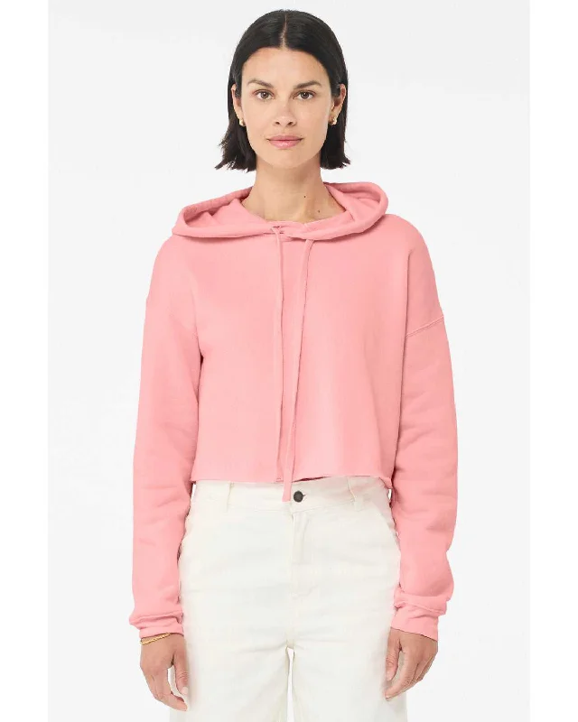 Bella + Canvas 7502 Women's Crop Fleece Hoodie - Pink