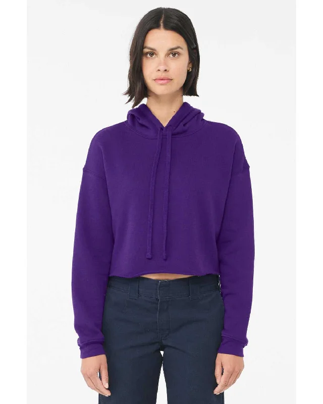 Bella + Canvas 7502 Women's Crop Fleece Hoodie - Team Purple