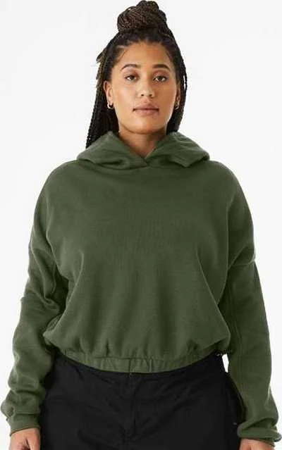 Bella + Canvas 7506 FWD Fashion Women's Sponge Fleece Cinched Bottom Hoodie - Military Green