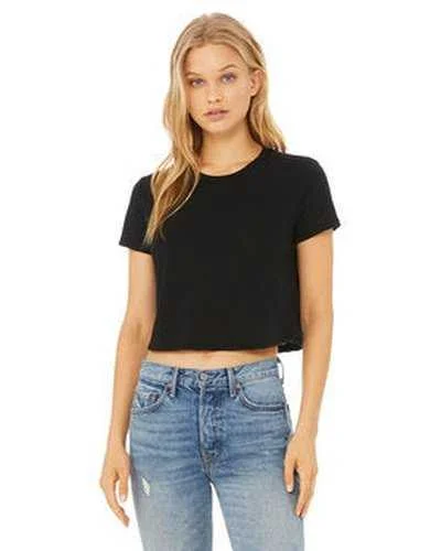 Bella + Canvas B8882 Ladies' Flowy Cropped T-Shirt - Black