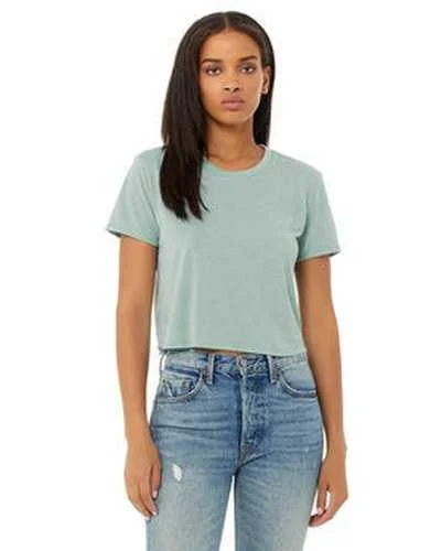 Bella + Canvas B8882 Ladies' Flowy Cropped T-Shirt - Dusty Blue