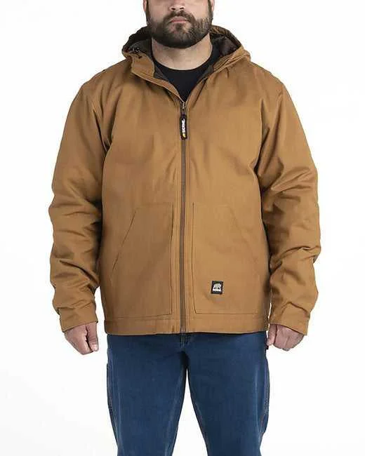 Berne HJ65T Men's Tall Heritage Duck Hooded Jacket - Brown Duck