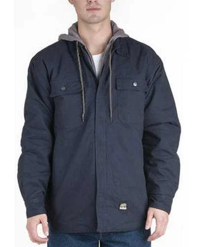 Berne SH68 Men's Throttle Hooded Shirt Jacket - Navy