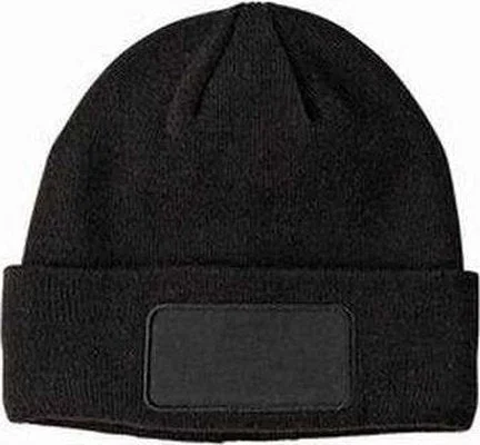 Big Accessories BA527 Patch Beanie - Black