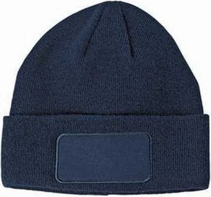 Big Accessories BA527 Patch Beanie - Navy