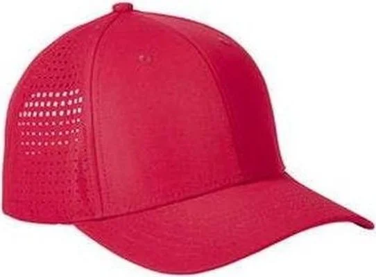 Big Accessories BA537 Performance Perforated Cap - Red