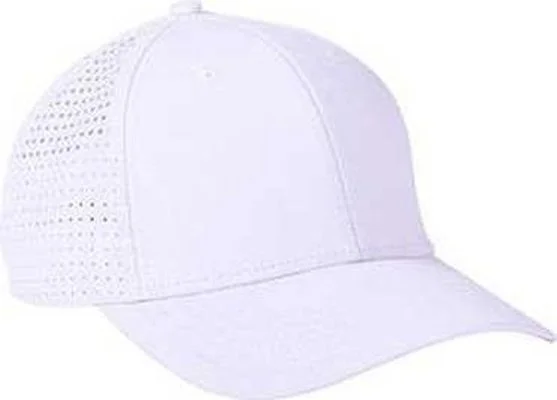 Big Accessories BA537 Performance Perforated Cap - White