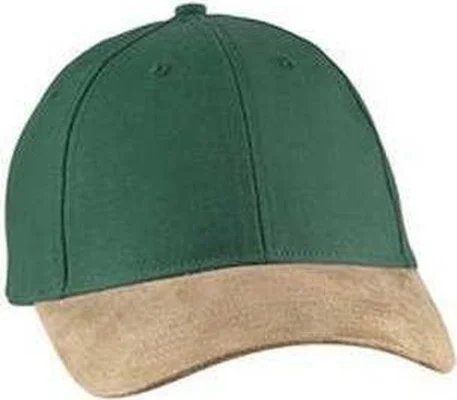 Big Accessories BA555 Suede Bill Cap - Bottle Green Tan