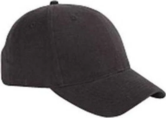 Big Accessories BX002 6-Panel Brushed Twill Structured Cap - Black