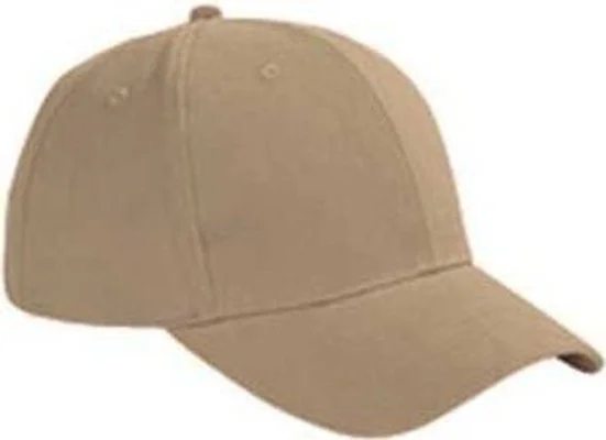 Big Accessories BX002 6-Panel Brushed Twill Structured Cap - Khaki