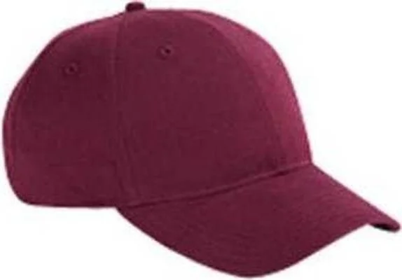 Big Accessories BX002 6-Panel Brushed Twill Structured Cap - Maroon