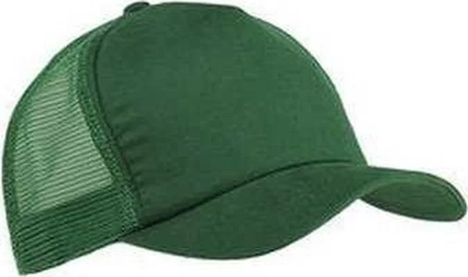 Big Accessories BX010 5-Panel Twill Trucker Cap - Forest