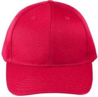 Big Accessories BX020SB Adult Structured Twill 6-Panel Snapback Cap - Red