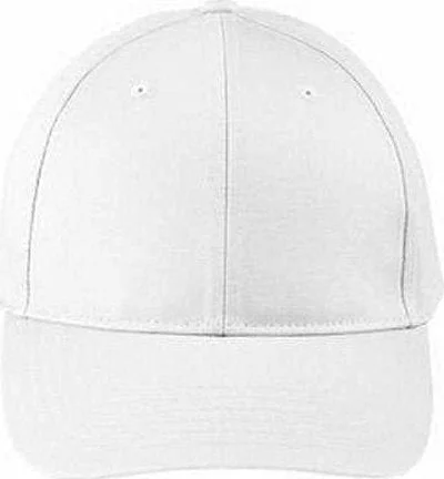 Big Accessories BX020SB Adult Structured Twill 6-Panel Snapback Cap - White