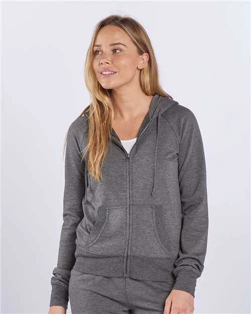 Boxercraft BW5201 Women's Dream Fleece Full-Zip Hooded Sweatshirt - Black Heather