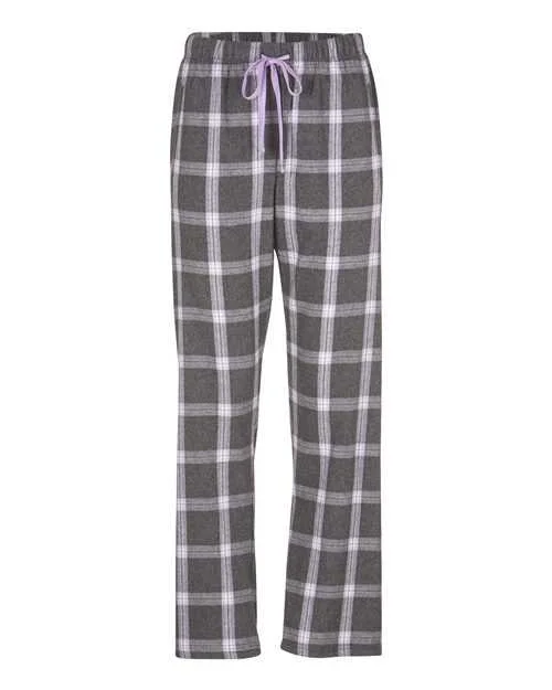 Boxercraft BW6620 Women's Haley Flannel Pants - Charcoal Lavender Tomboy Plaid