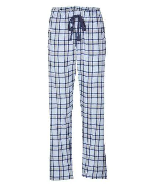 Boxercraft BW6620 Women's Haley Flannel Pants - Heritage Columbia Blue Plaid