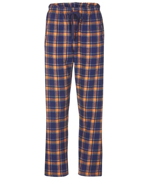 Boxercraft BW6620 Women's Haley Flannel Pants - Heritage Navy Orange Gray Plaid