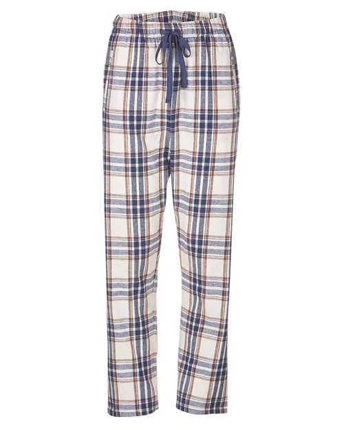 Boxercraft BW6620 Women's Haley Flannel Pants - Natural Indigo Plaid