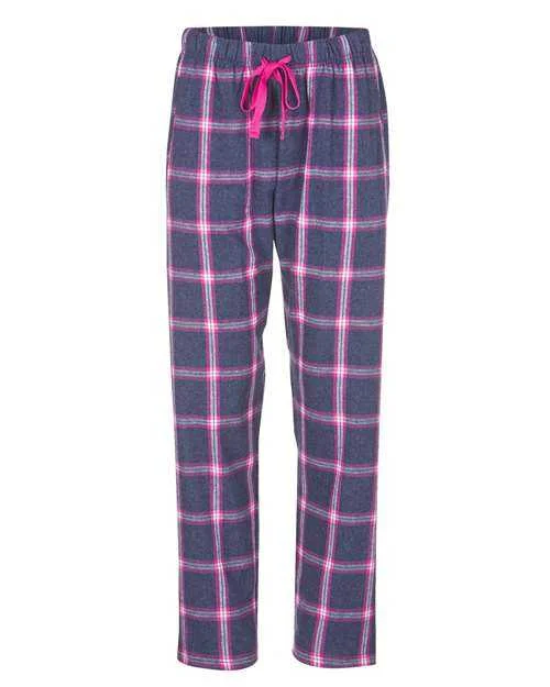 Boxercraft BW6620 Women's Haley Flannel Pants - Navy Pink Tomboy Plaid