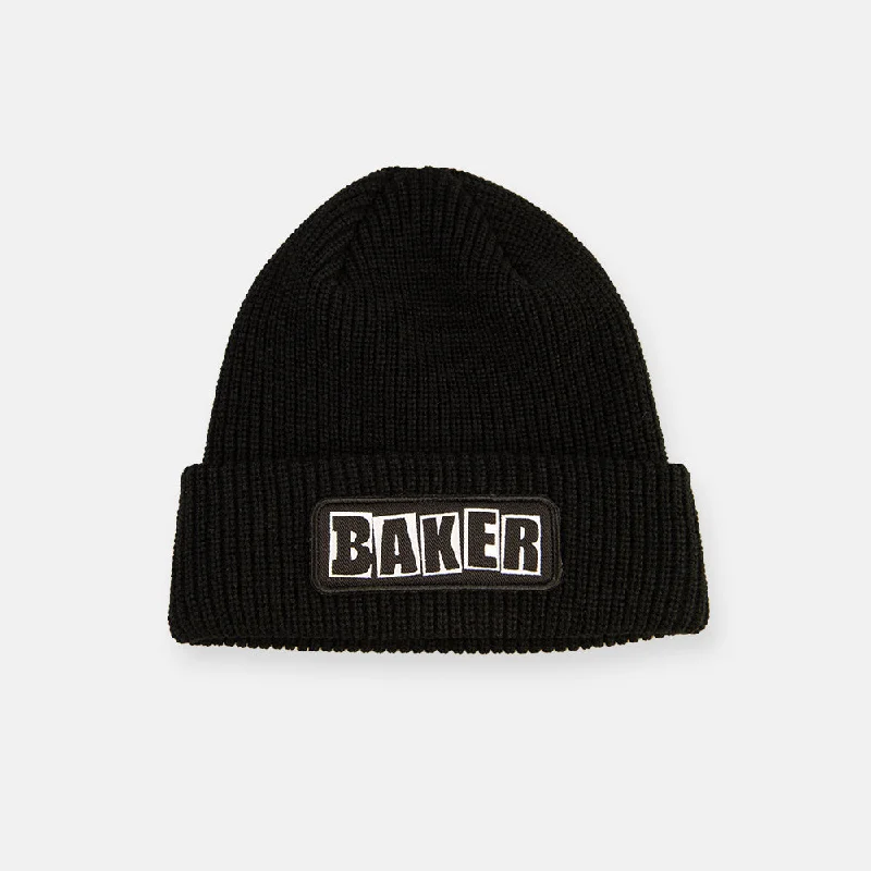 Brand Logo Black Patch Beanie