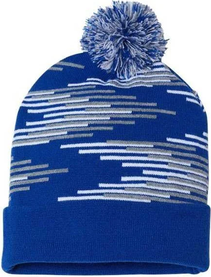 Cap America RKB12 USA-Made Bar Beanie - True Royal Heather White