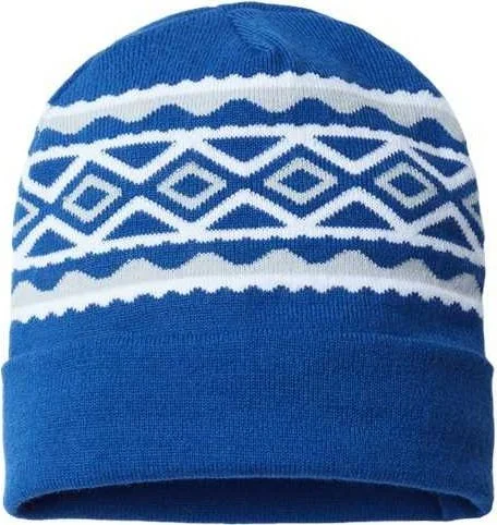 Cap America RKD12 USA- Made Diamond Cuffed Beanie - True Royal Silver