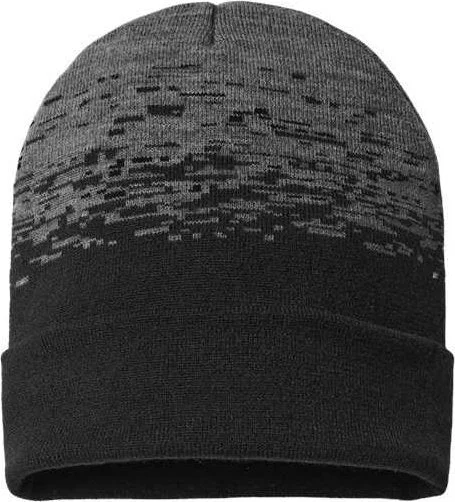 Cap America RKS12 USA-Made Static Cuffed Beanie - Black Dark Heather Gray