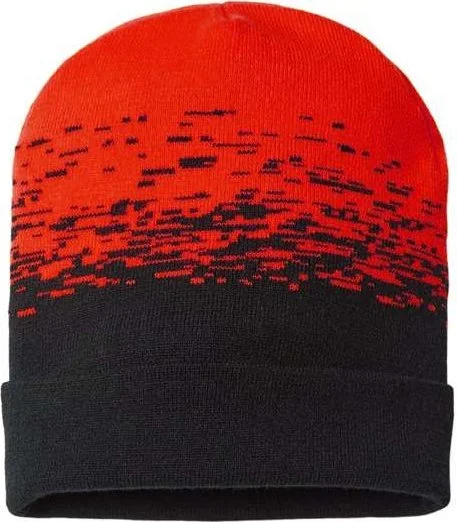 Cap America RKS12 USA-Made Static Cuffed Beanie - Black True Red