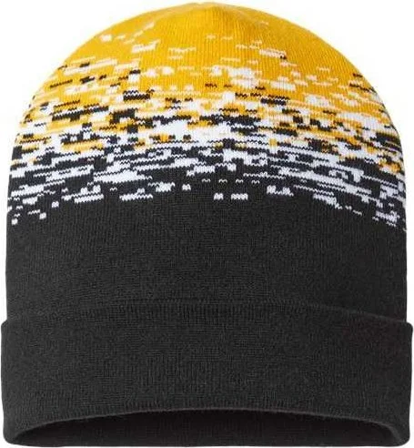 Cap America RKS12 USA-Made Static Cuffed Beanie - Black White Gold