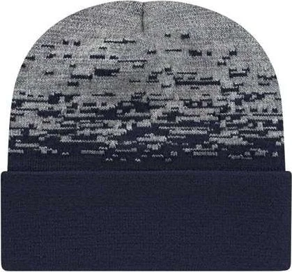 Cap America RKS12 USA-Made Static Cuffed Beanie - True Navy Heather Gray