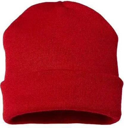 Cap America TKN24 USA-Made 12" Cuffed Beanie - True Red