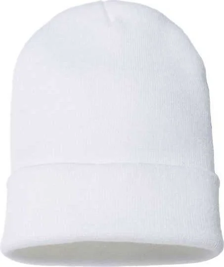 Cap America TKN24 USA-Made 12" Cuffed Beanie - White