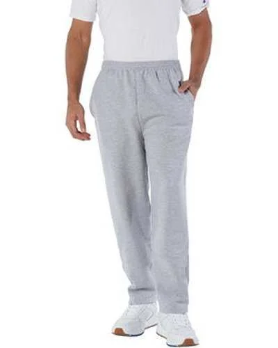 Champion P800 Adult Powerblend Open-Bottom Fleece Pant with Pockets - Light Steel