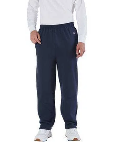 Champion P800 Adult Powerblend Open-Bottom Fleece Pant with Pockets - Navy