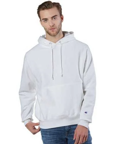 Champion S1051 Reverse Weave Pullover Hooded Sweatshirt - White