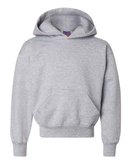 Champion S790 Double Dry Eco Youth Hooded Sweatshirt - Light Steel