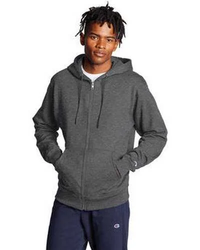 Champion S800 Adult Powerblend Full-Zip Hooded Sweatshirt - Charcoal Heather