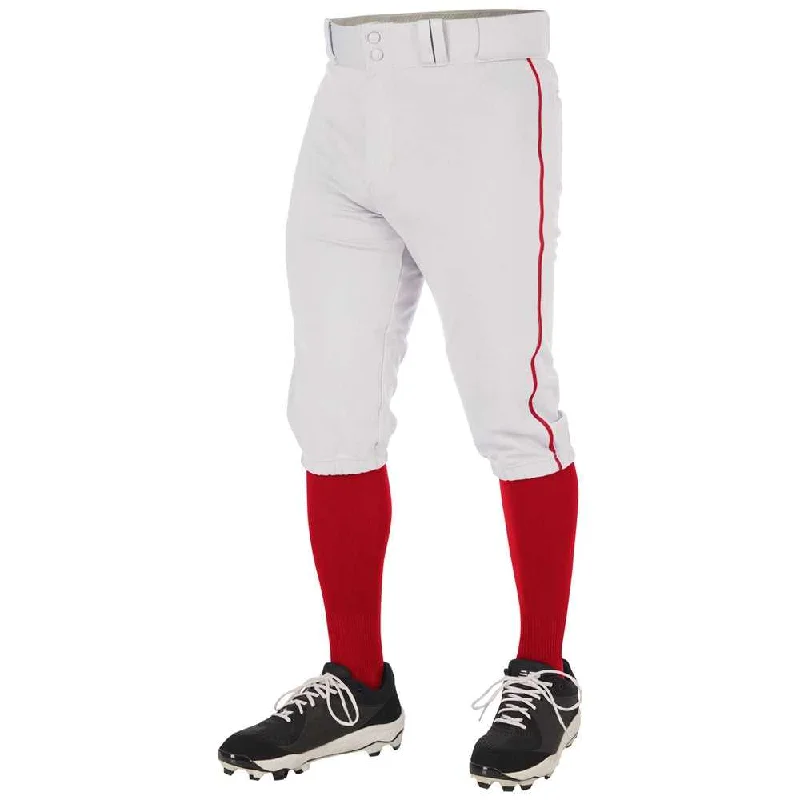 Champro BP70 Triple Crown 2.0 Men's and Youth Knicker Pant With Braid - White Scarlet