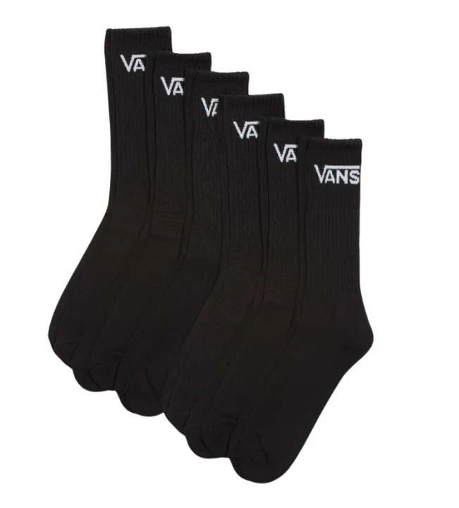 Classic Crew Socks 6-Pack | Black