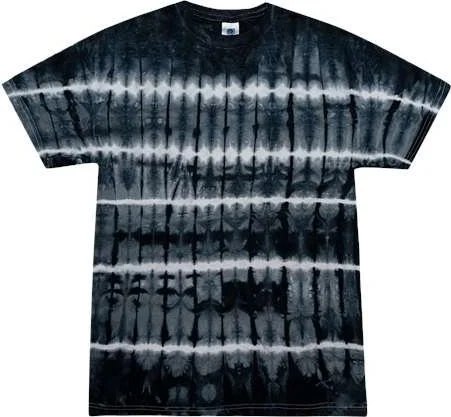 Colortone 1000 Multi-Color Tie-Dyed T-Shirt - Black Shibori