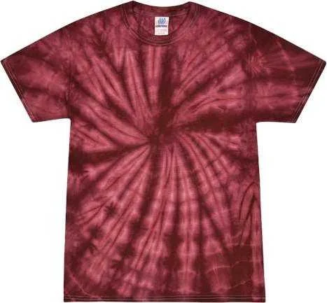 Colortone 1000 Multi-Color Tie-Dyed T-Shirt - Spider Burgundy