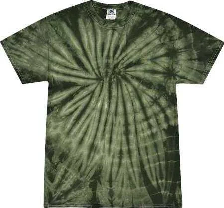 Colortone 1000 Multi-Color Tie-Dyed T-Shirt - Spider Green