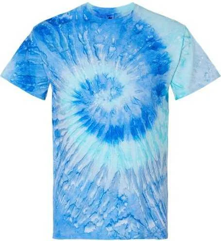 Colortone 1000Y Youth Multi-Color Tie-Dyed T-Shirt - Blue Jerry