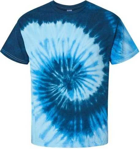 Colortone 1000Y Youth Multi-Color Tie-Dyed T-Shirt - Blue Ocean